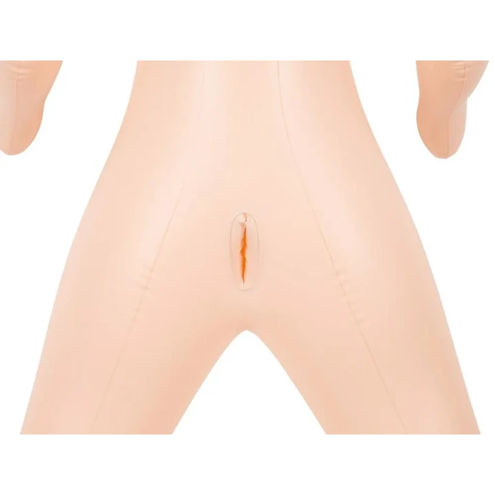 Dildo Lusting TRANS 165 cm, z naturalnym wyjmowanym insert, PVC, podwójne otwory