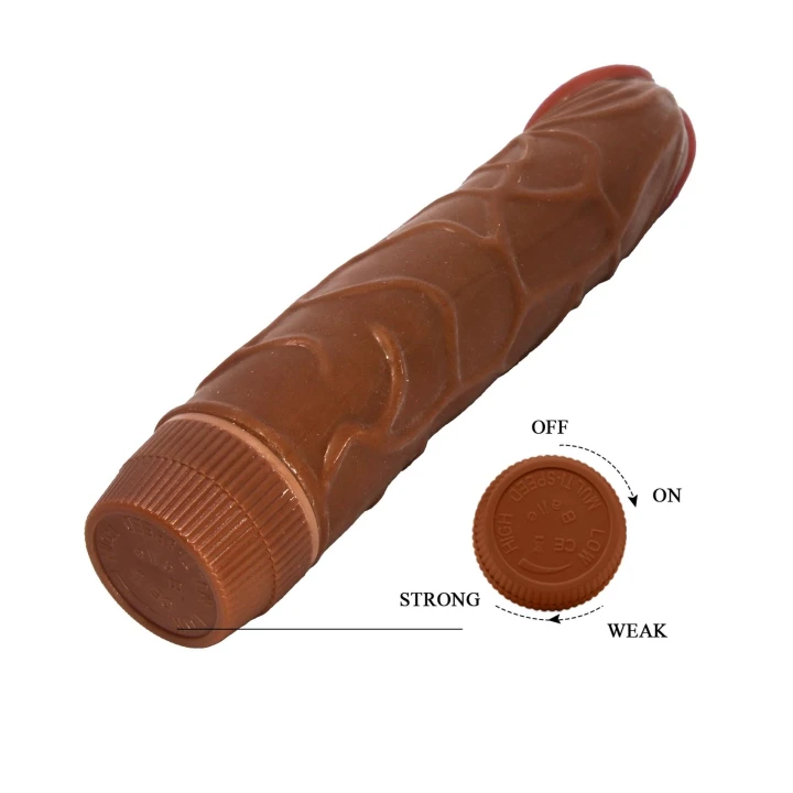 Dildo realistyczne BAILE - 8.8'', wibracje wielostopniowe, materiał ABS/TPR