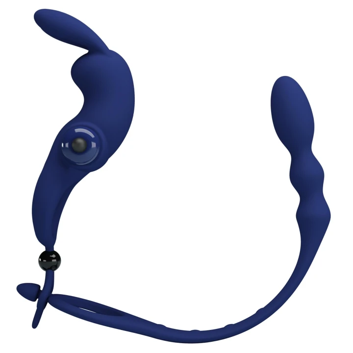 Pierścień na penisa i wtyczka analna PRETTY LOVE, ABS/Silikon, 10 funkcji wibracji