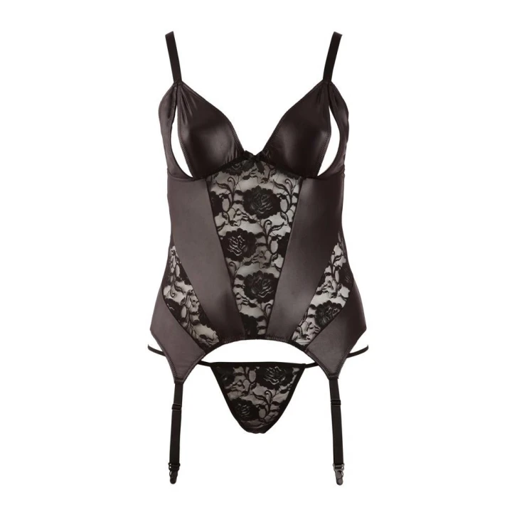 Koszulka z Szelkami XL - Regulowane, Rozcięcia na Miseczkach, Koronkowe Wstawki