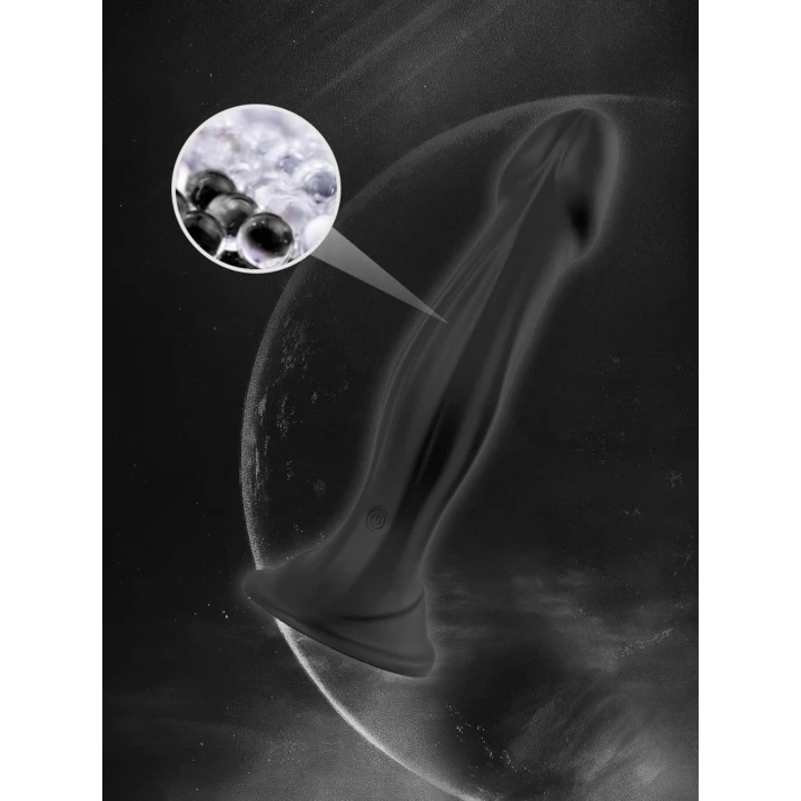 Dildo Optimus Black, 18,5 cm, 9 funkcji wibracji, zdalne sterowanie