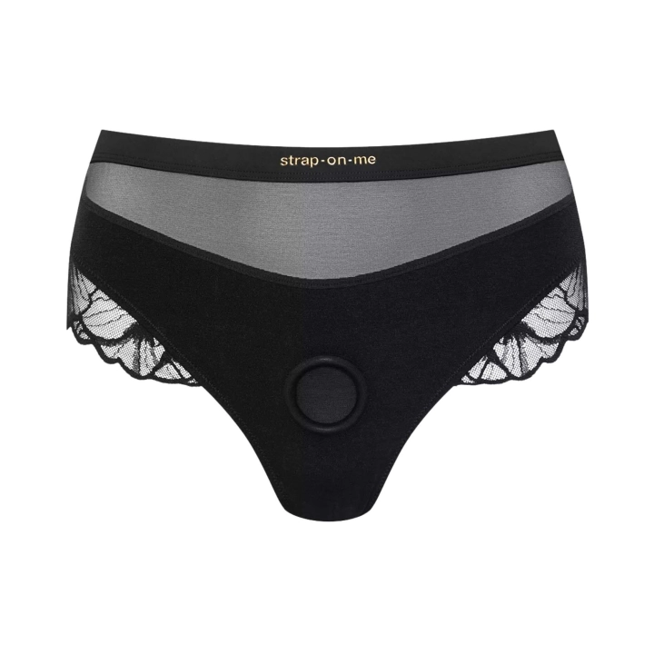 Harness lingerie SUBLIME, czarny, koronkowy, high-waisted