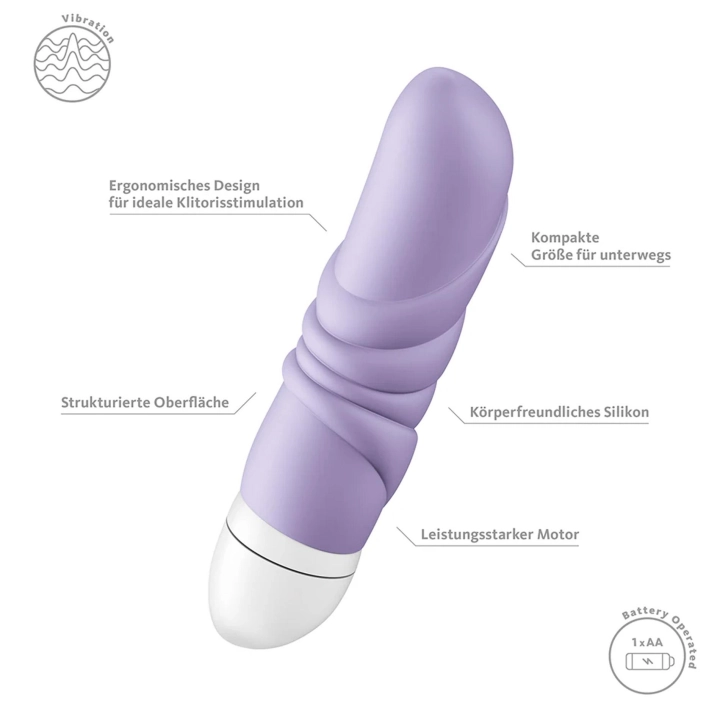 Wibrator łechtaczkowy Jam Lavender – 12 cm, bateryjny, teksturowany