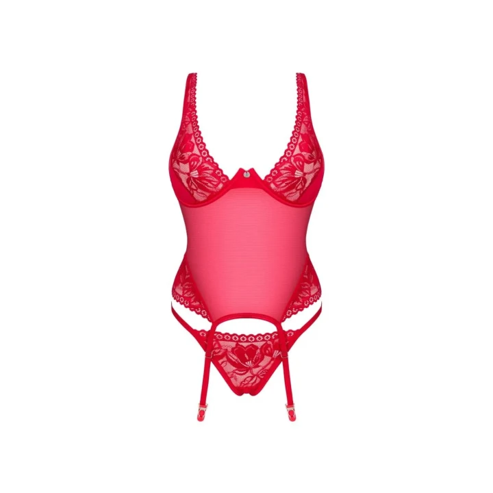 Gorset OBSESSIVE Lacelove, regulowane ramiączka, koronka, elastyczny materiał