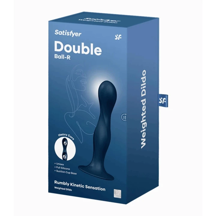 Wibrator analny Satisfyer Double Ball-R - silikonowy, wielofunkcyjny, z przyssawką