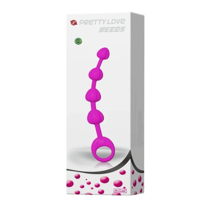 Kulki analne PRETTY LOVE - silikon, 4 kulki, wodoodporne, 19,5 cm