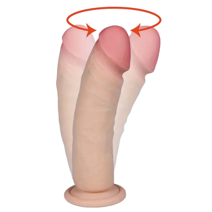 Dildo-BOREASZ-LOVECLONEX 20,5 cm - Wibrujący, Cyber skóra, Rotacja 7 poz.