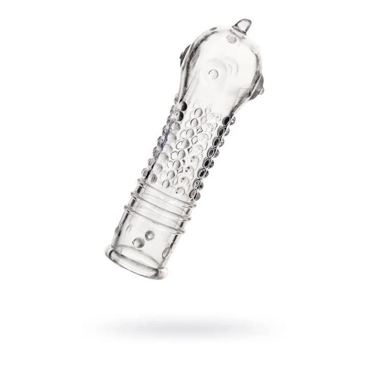 Nakładka na penisa A-Toys, TPR, przezroczysta, elastyczna, 14.7 cm