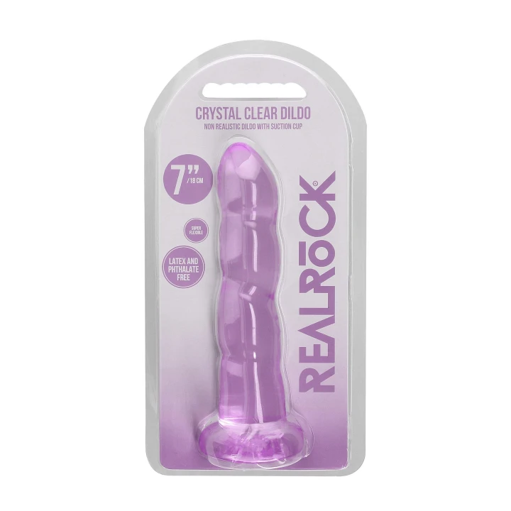 Dildo CRYSTAL CLEAR 17 cm, przezroczyste, bulwiasta końcówka, z przyssawką