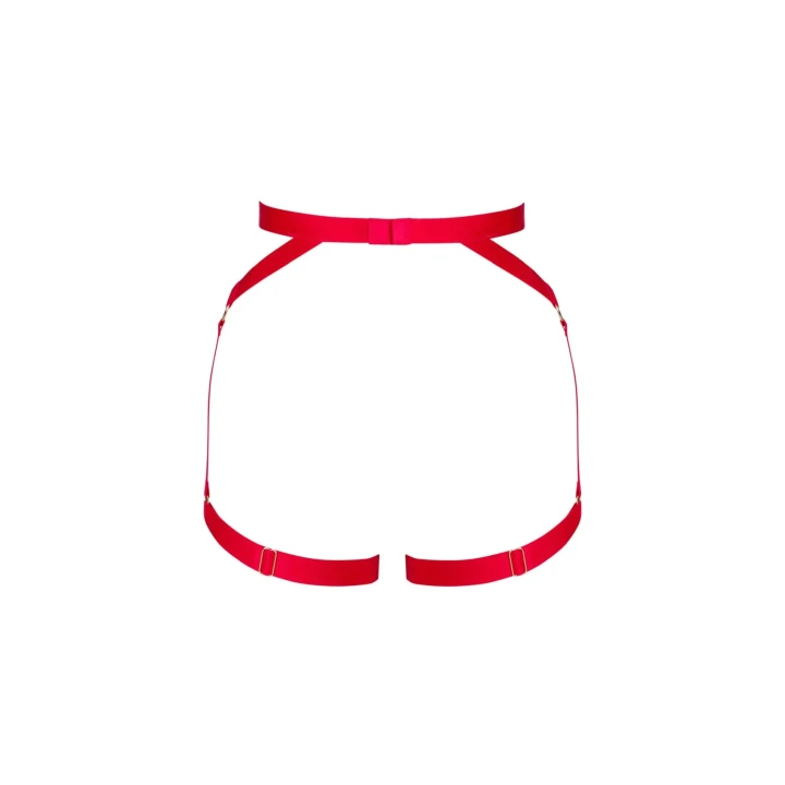 Uprząż erotyczna Elianes OBSESSIVE, M/L, regulowane paski, intensywny czerwony kolor