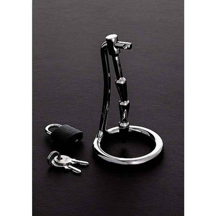 Zabieg higieniczny: Stalowy Humped Cock Trap 45mm z Ichszytymi Guziakami i Kłódką