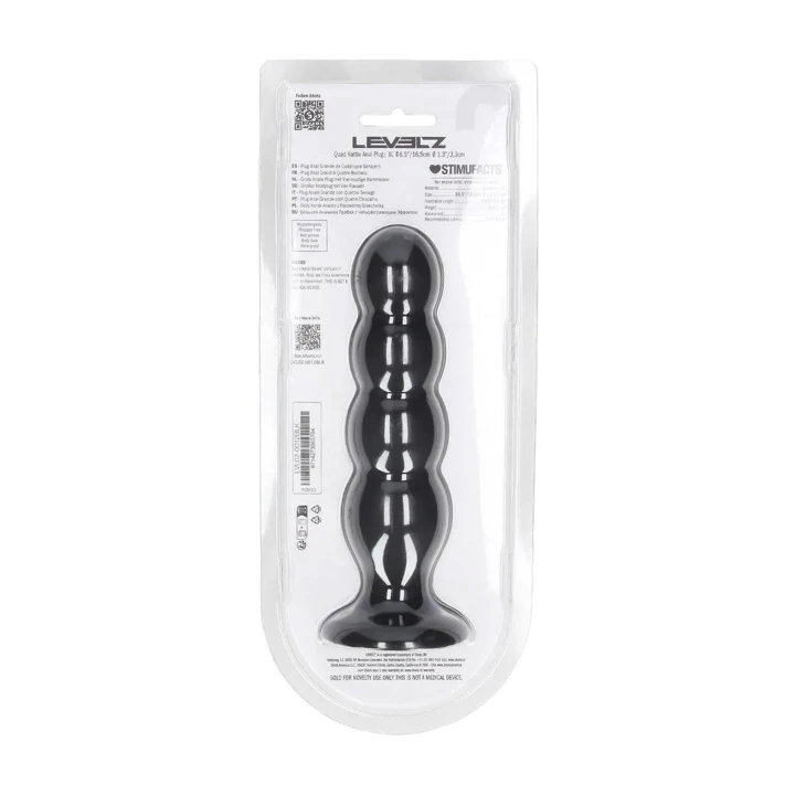 Korektor analny Quad Rattle LEVELZ - XL, 16,5 cm, silikon płynny, grzechotka