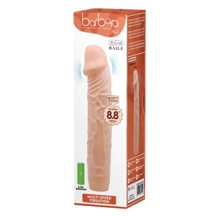Dildo BAILE BOB 22,5 cm, wibrator realistyczny, żyłkowany, łatwa baza do obrotu
