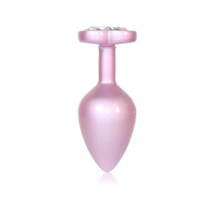 Zatyczka analna Pearl Pink Heart PLUG - Stal nierdzewna, 8 cm, 3,2 cm średnicy