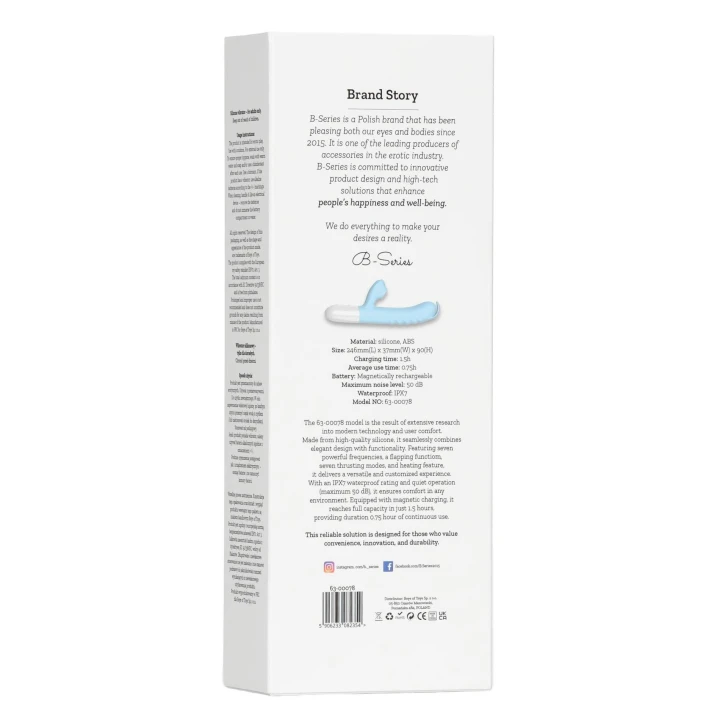 Wibrator silikonowy 7 trybów, flapping, podgrzewanie, IPX7