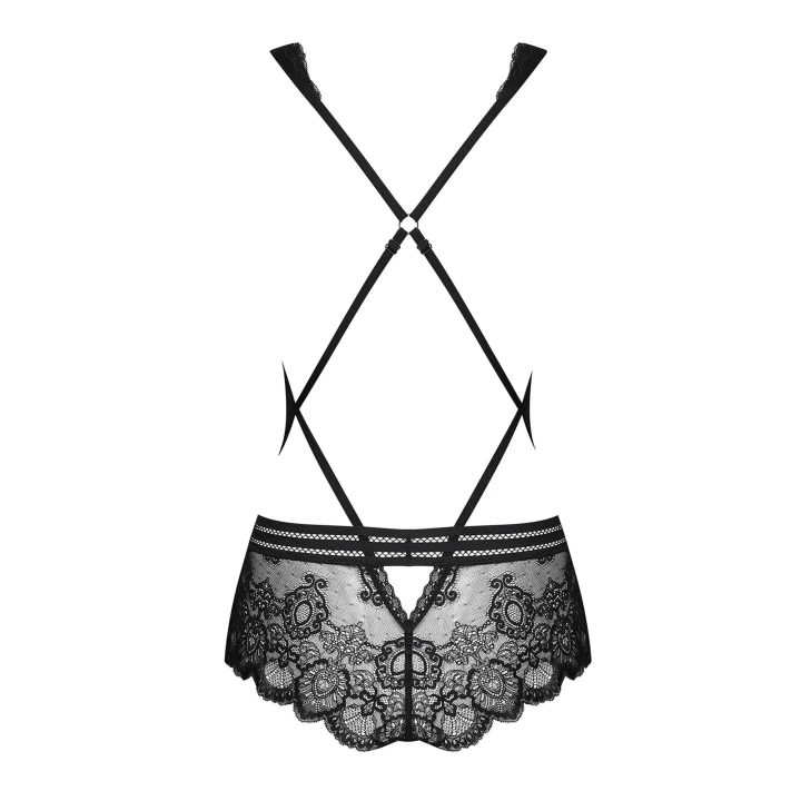 Body koronkowe OBSESSIVE, S/M, głęboki dekolt, regulowane szelki, elastyczne materiały