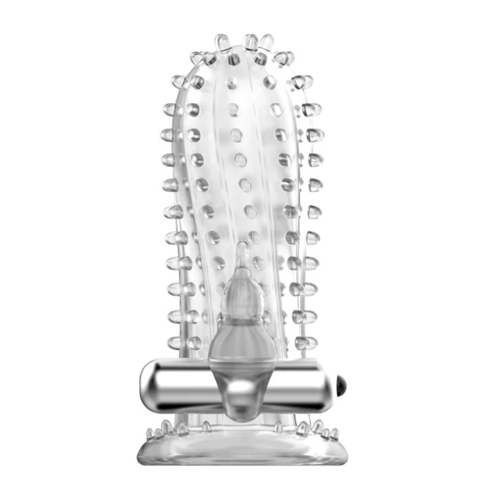 Wibrator na penis BAILE - 14 cm, silikonowy, wodoodporny, z wypustkami stymulującymi