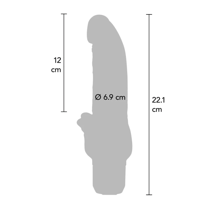Wibrator silikonowy Classic Stim - 7 trybów wibracji, wodoodporny, 22.1 cm