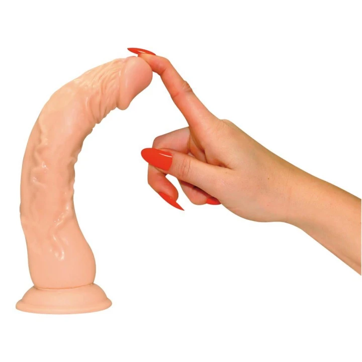 Dildo skórzane European Lover, 23 cm, średnica 4-4,5 cm, elastyczny z przyssawką
