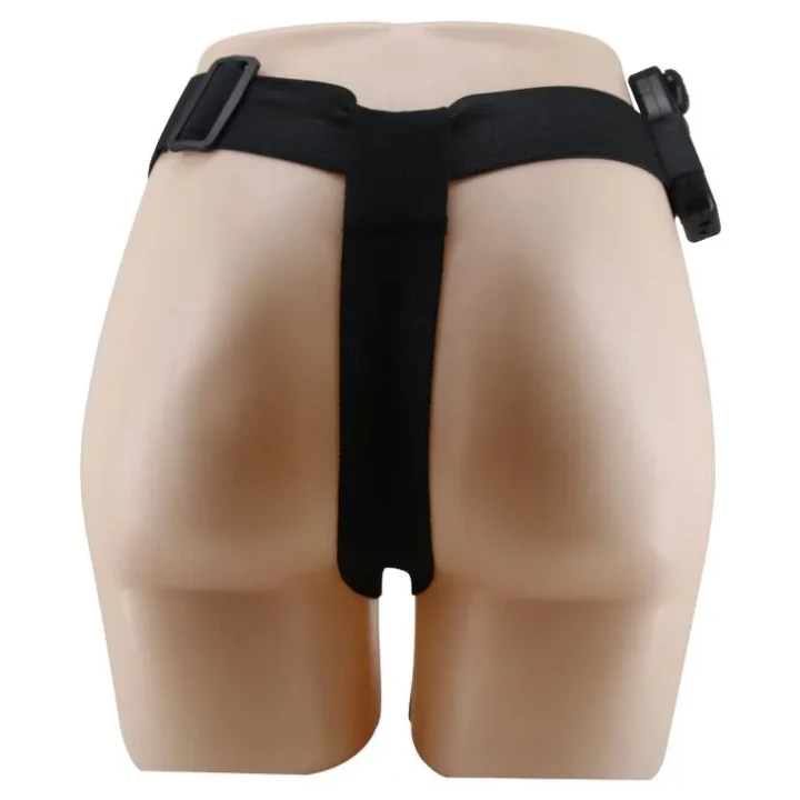 Dildo z pasem BAILE BW-022064Z, 6.2'', Żyłkowany, Wibracja, Jasnobrązowy