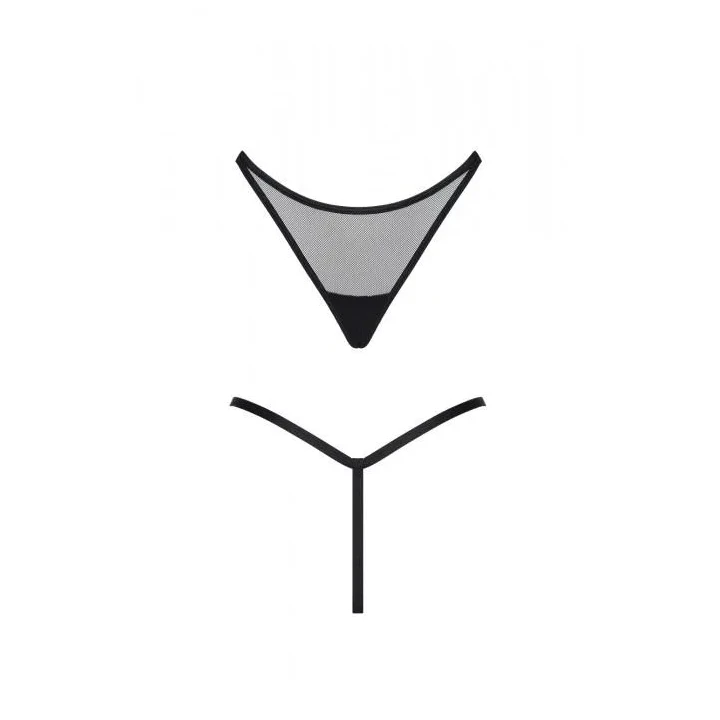 Stringi Lady X Chelo L - elastyczna siateczka, czarne, styl lat 90-tych