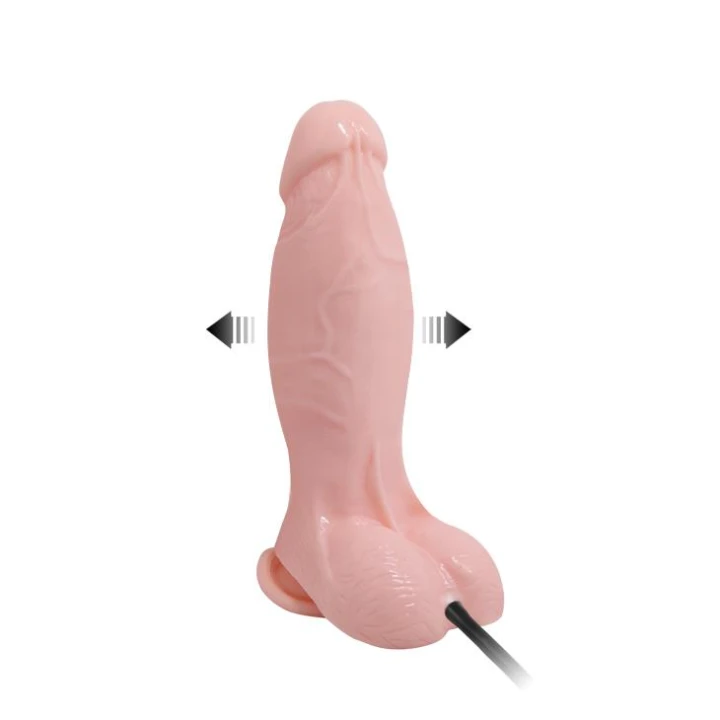 Dildo BAILE - nadmuchiwany z podstawą ssącą, wodoodporny, TPR