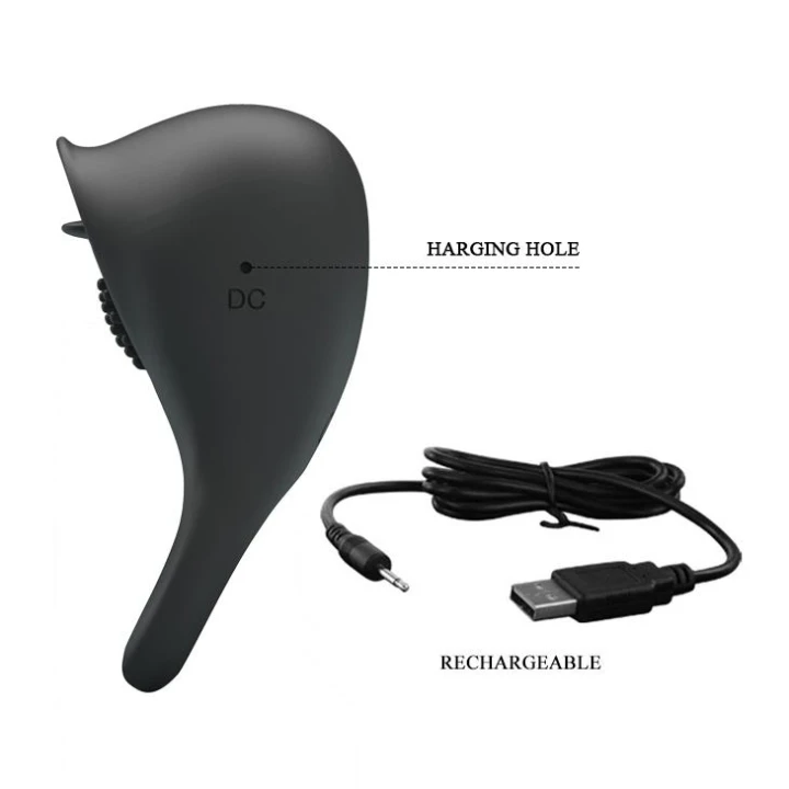 Pierścień erekcyjny PRETTY LOVE - 12 funkcji, silikon, zasilanie USB, wibracje