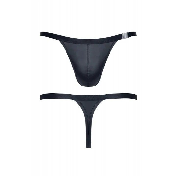 Stringi męskie REGNES FETISH PLANET - wetlook, metalowe elementy, rozmiar S