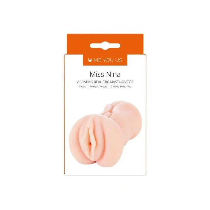 Masturbator, Miss Nina Premium - Wibrujący, Realistyczny, Wodoodporny, 15.5 cm