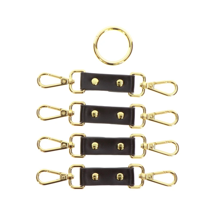 Hogtie do zniewolenia TABOOM | Skórzany PU | Wysoka jakość metalu bez niklu | 32 cm