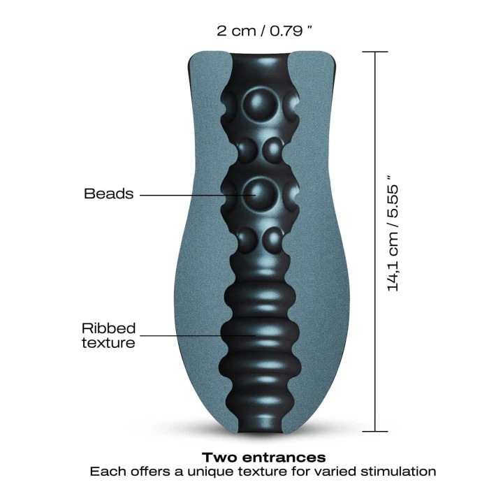 Masturbator SILI-CUP DUAL SENSATION, wibracyjny, wodoodporny, z płynnego silikonu