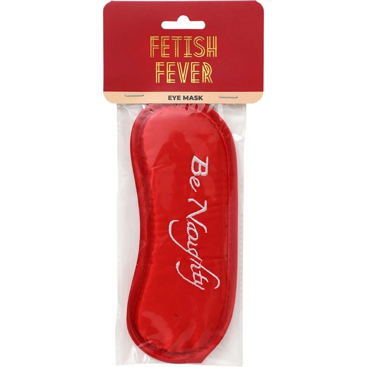 Maska na oczy - Be Noughty - Czerwona, miła w dotyku, z zabawnym napisem