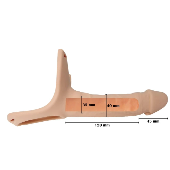 Proteza Silikonowa Strap-on, Ultra Realistyczna, 4,5 cm Dodatkowej Długości