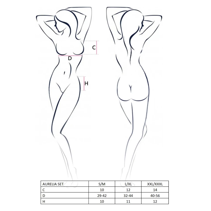 Bielizna koronkowa CASMIR AURELIA SET L/XL - regulowane ramiączka, otwarte stringi