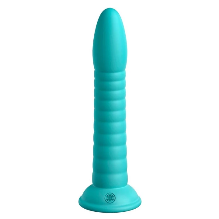 Dildo Dillio Platinum 19,7 cm, silikon, elastyczny z wypustkami w kolorze teal