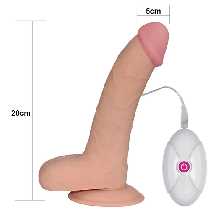 Dildo Ultra Soft Dude 8,8 cala, 10 prędkości wibracji, przyssawka