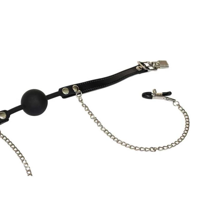 Knebel z metalowymi zaciskami - silikonowy, średnica 4 cm, uniwersalny, czarny