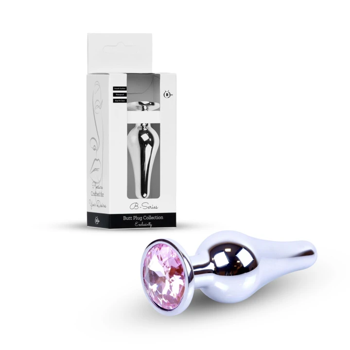 Zatyczka Analna Silver Rose - Stal Nierdzewna, 9,5 cm, Ergonomiczny Kształt, Diament