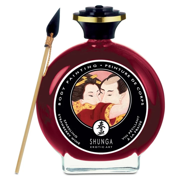 Farba do ciała – Shunga, truskawkowe musujące wino, wegańska, 100 ml
