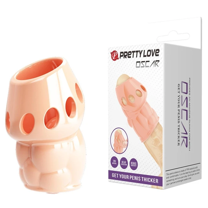 Nakładka na penisa PRETTY LOVE OSCAR, TPR, wodoodporna, rozciągliwa