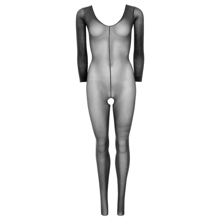 Bodystocking Długi Rękaw Black - 100% Poliamid, Przezroczysty, Elastyczny
