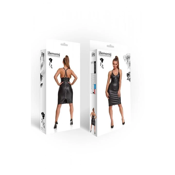 Spódnica elastyczna BRFEDERICA001 DEMONIQ Kolekcja Silver Touch, czarna, trójkątne wykończenie, rozmiar M