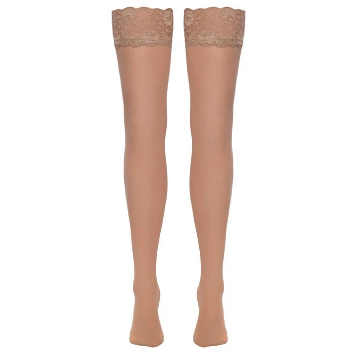 Pończochy cieliste COTTELLI LINGERIE, koronkowe, 20 den, eleganckie i komfortowe