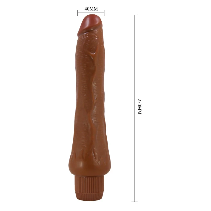 Dildo BAILE - barbara, ABS/TPR, 9.8'', wielostopniowe wibracje, zasilanie 2 AA