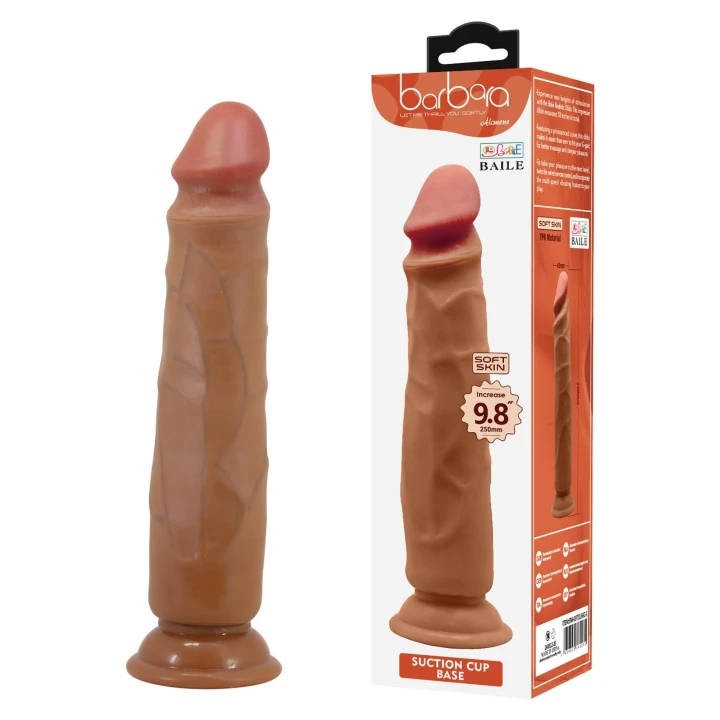 Dildo Barbara Soft Skin 9,8" - TPR, anatomiczny kształt, przyssawka