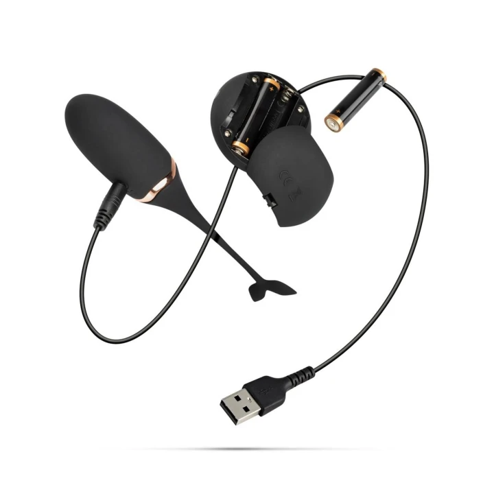 Mini Wibrator - Luxurious, 12 ustawień wibracji, zdalne sterowanie, czarny