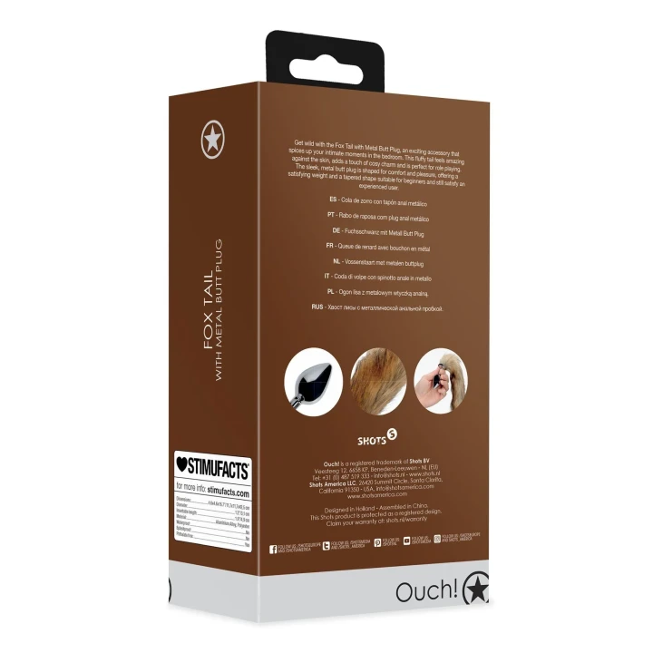 Hinduski korek analny z ogonem lisicy | Aluminium, Poliester, zestaw do odgrywania ról