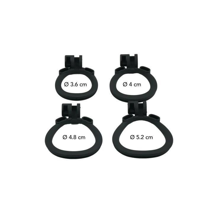 Klatka na penisa - HIDDEN DESIRE, ABS Plastic, 4 rozmiary pierścieni, 7 cm długości