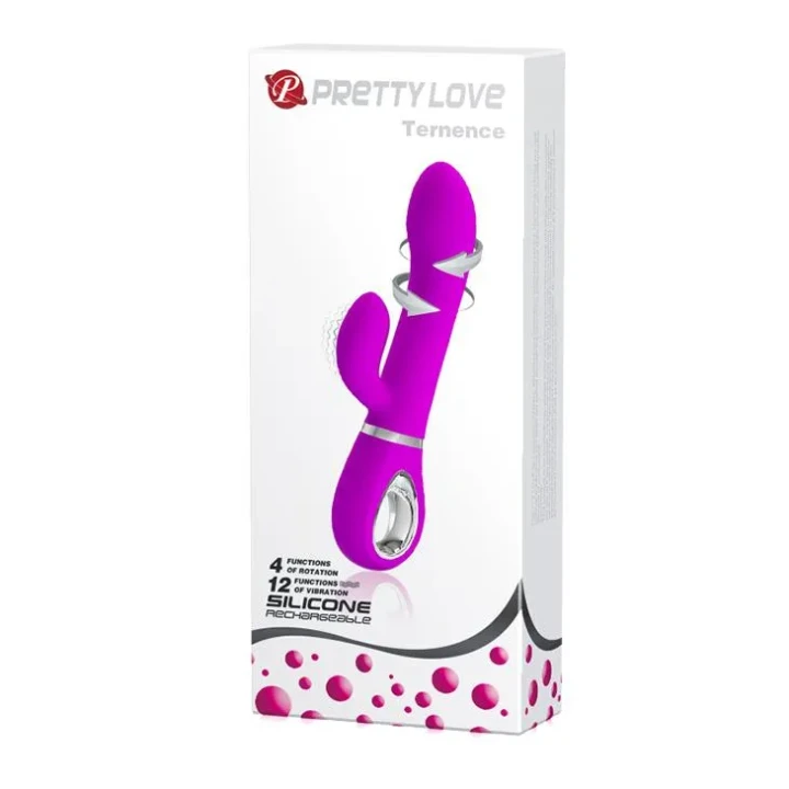 Wibrator silikonowy PRETTY LOVE TERNENCE 19,6cm, 12 wibracji, 4 rotacje