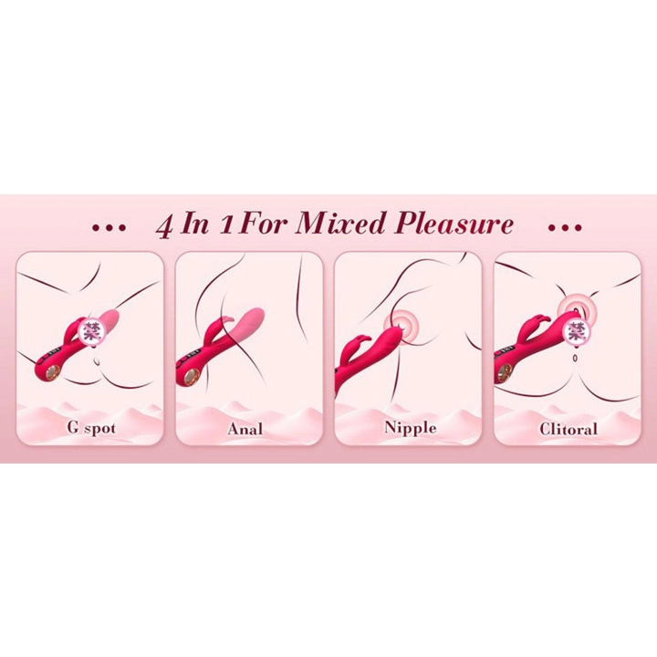 Wibrator króliczek Rabbit G-Spot Dual - silikon 2w1, 9+9 trybów, IPX7, USB magnetyczne